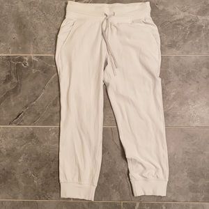 White Lululemon Ready to Rulu Jogger Crop